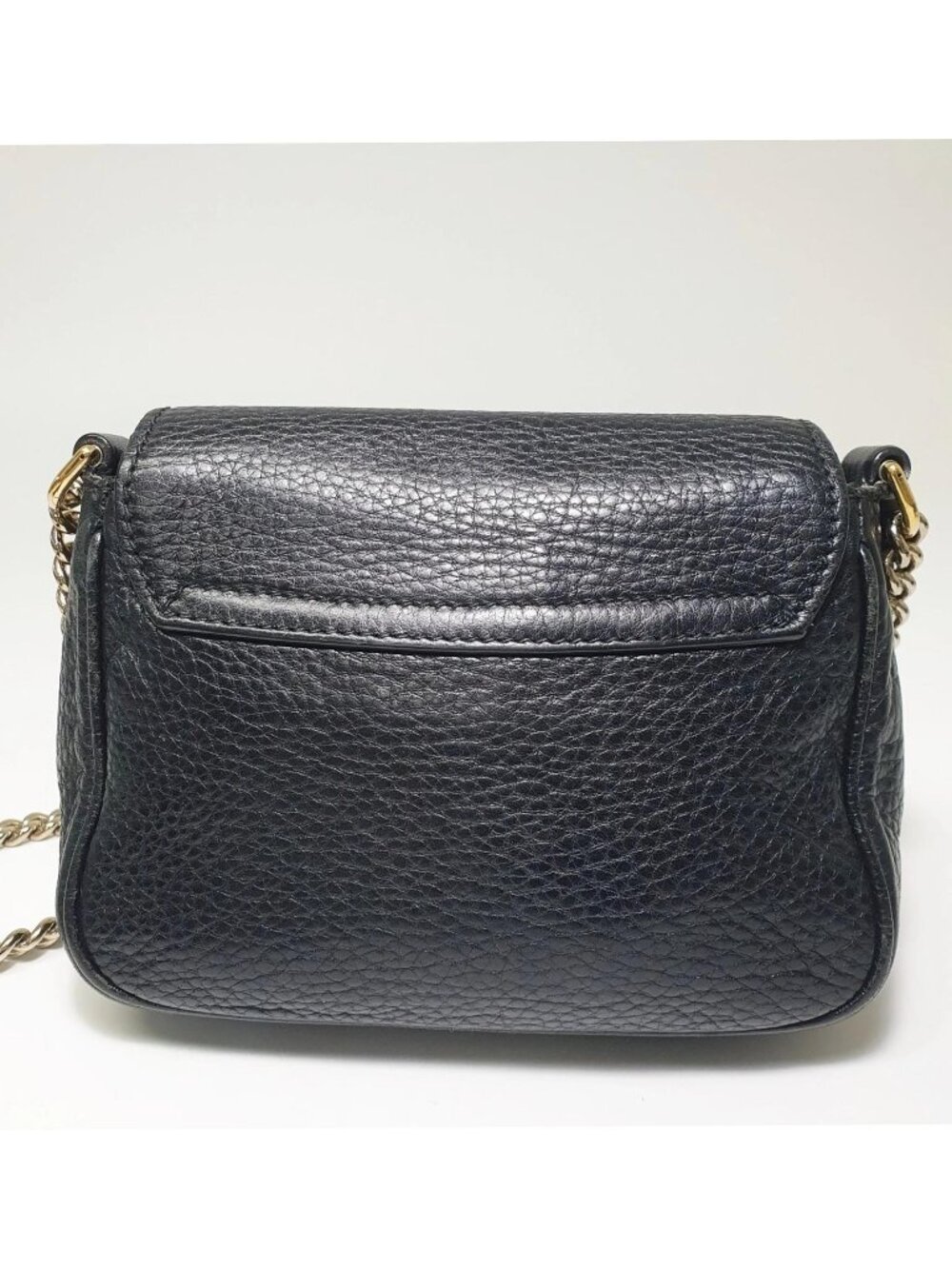 Authentic Gucci Soho Black Leather Chain Crossbody Bag GG Logo Small Designer - Picture 3 of 11